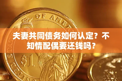 北京夫妻共同债务如何认定？不知情配偶要还钱吗？