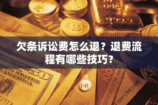 北京欠条诉讼费怎么退？退费流程有哪些技巧？